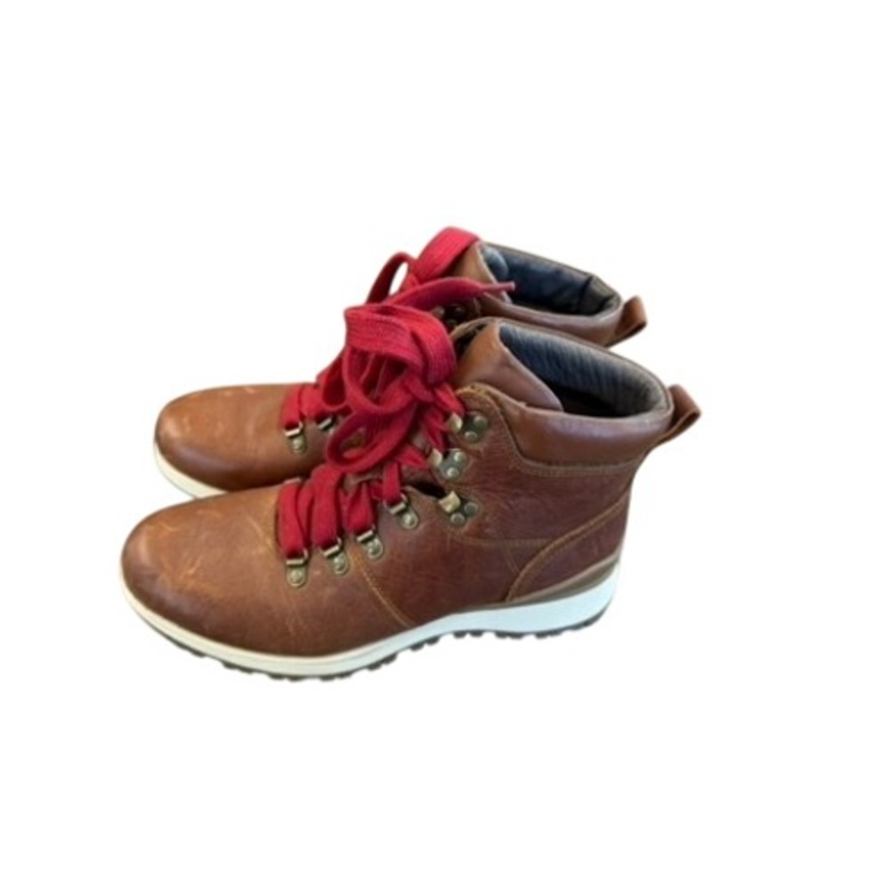 Bionica Womens Brown Leather Hiking Boots Red Laces Sneaker Sole Size 7M